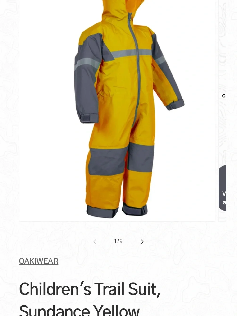 OAKI rain trail suit Sundance Yellow size 4